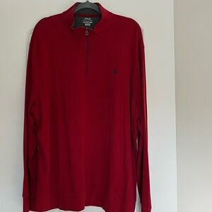 Men’s Polo Ralph Lauren 1/4 zip pullover sweatshirt red mock neck preppy Sz XXL